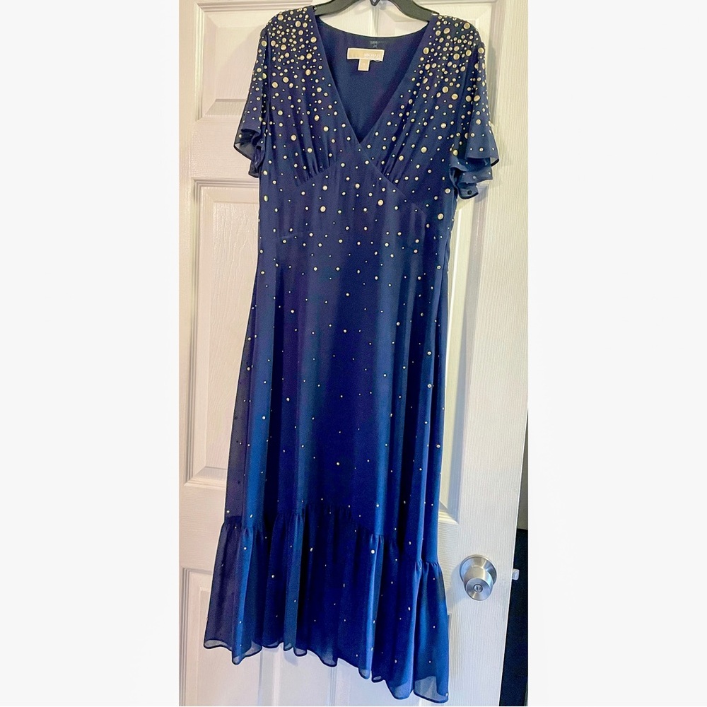 BNWOT Michael Michael Kors Navy & Gold Dress Small